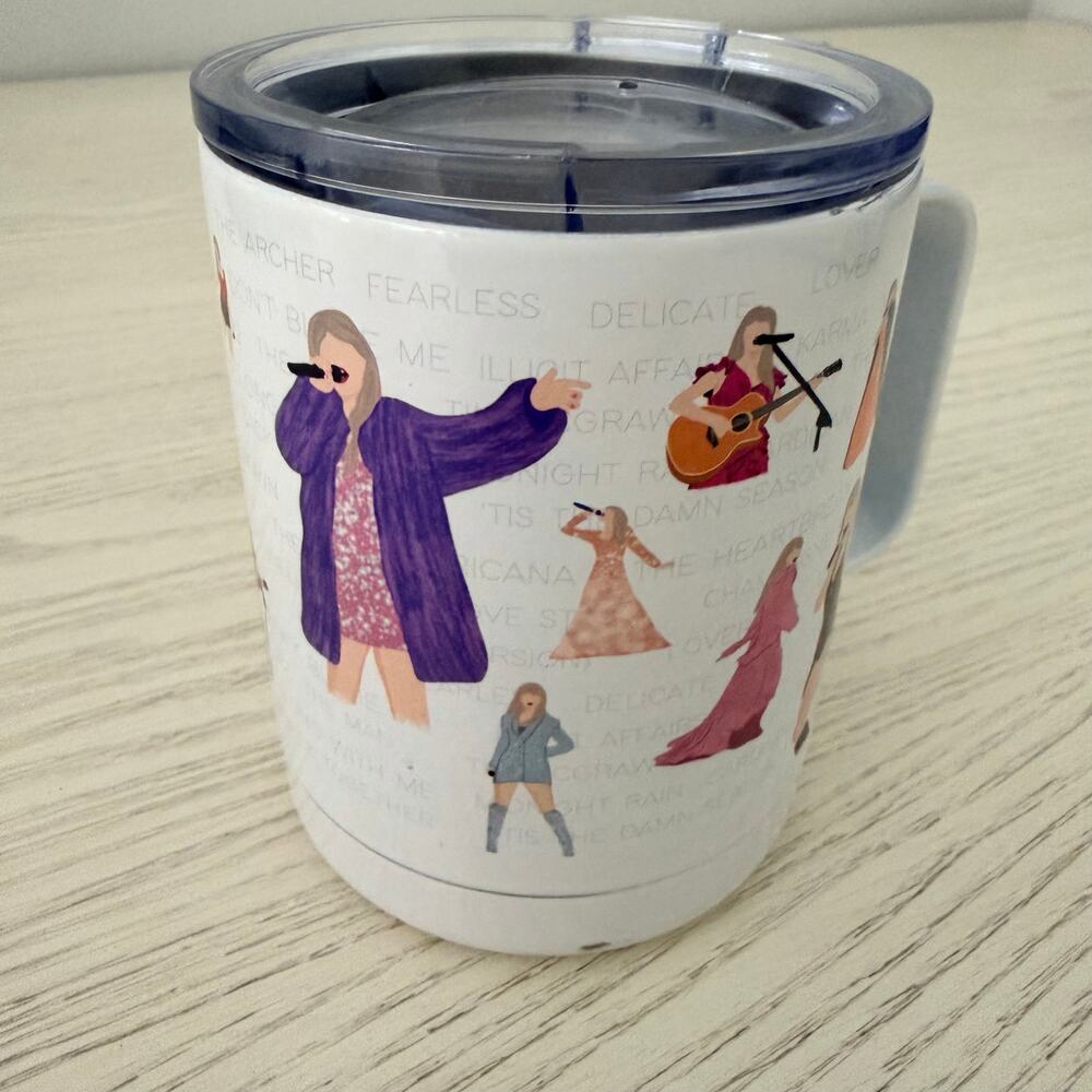 Taylor Swift Cartoon Insulated Travel Coffee Mug